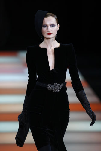 MFW: weekend roundup: A model wears Giorgio Armani