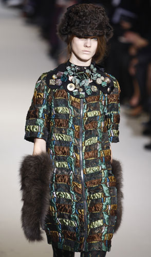 MFW: weekend roundup: A model wears Marni