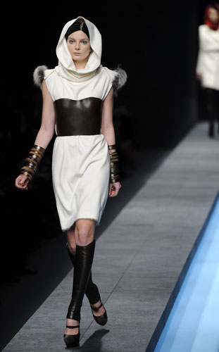 Milan Fashion Week: Model wearing Fendi