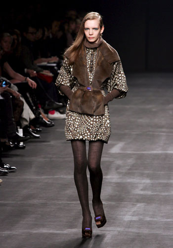 Milan Fashion Week: Model wearing Les Copains 