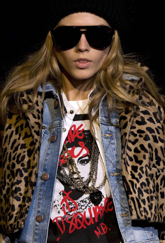 Milan Fashion Week: Model wearing Dsquared2
