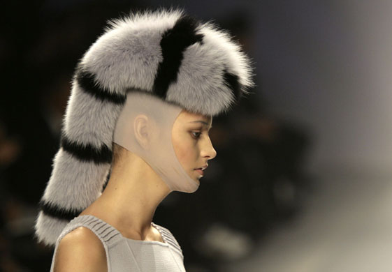 MFW: Tuesday: A model wears Mila Schon 