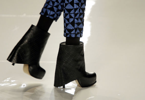 MFW: Tuesday: A model wears Mila Schon 