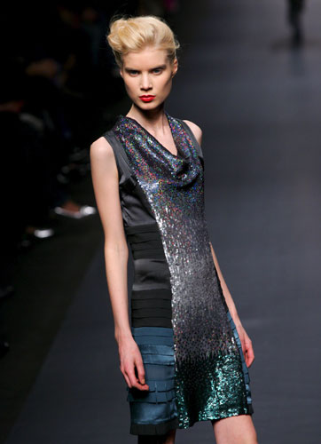 MFW: Tuesday: A model wears Massimo Rebecchi