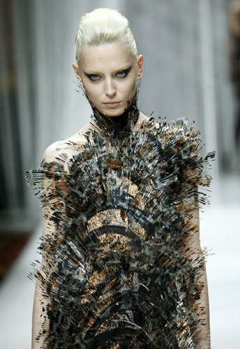 Paris FW Thursday: A model wears Lie Sang Bong