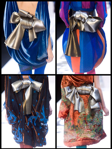Paris FW Thursday: The bows on the backs of dresses by Hiroko Koshino