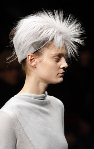 Paris FW Thursday: A model wears Rick Owens