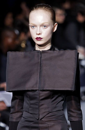 Paris FW Thursday: A model wears Bruno Pieters