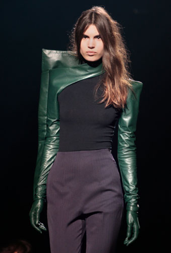 Paris FW Weekend: A model wears Maison Martin Margiela