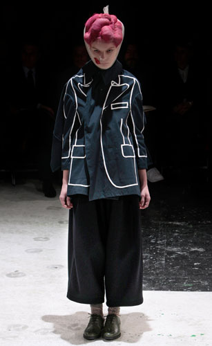 Paris FW Weekend: A model wears Comme des Garcons