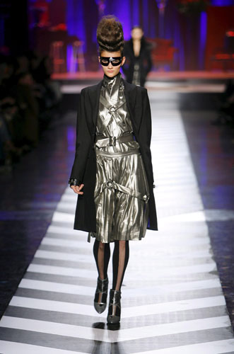 Paris FW Weekend: A model wears Jean Paul Gaultier