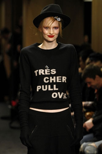Paris FW Weekend: A model wears Sonia Rykiel 