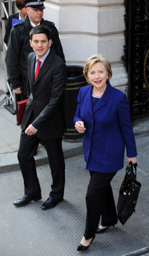 Michelle Obama: Hillary Clinton and David Miliband