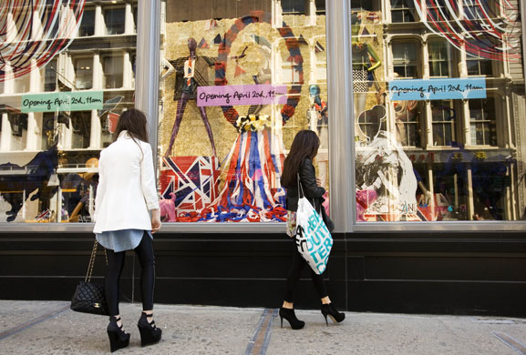 Topshop: The Topshop window display in New York