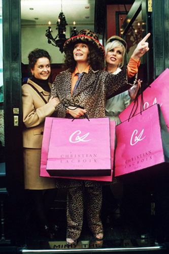 Christian Lacroix: The Absolutely Fabulous stars with Christian Lacroix bags