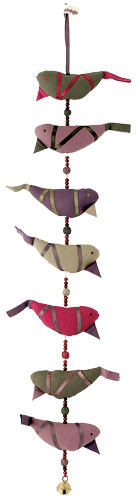 Kids' stuff: Garland of birds with brass bell