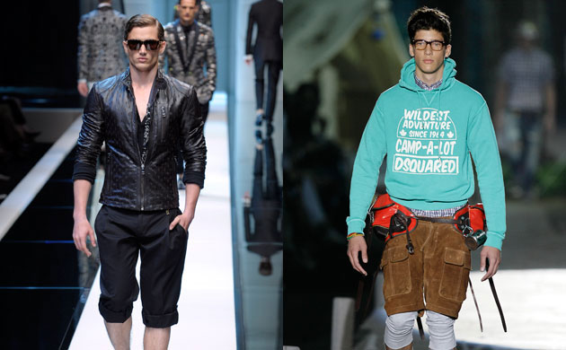 Menswear trends: Combat shorts from Dolce and Gabbana and Dsquared2