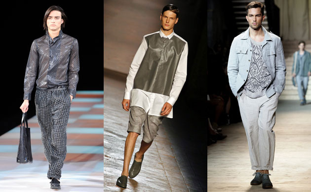 Menswear trends: Roomier trousers and cuffs from Armani, Neil Barrett and Missoni, 
