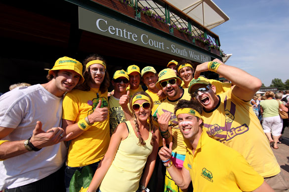Wimbledon fashion: Lleyton Hewitt fans