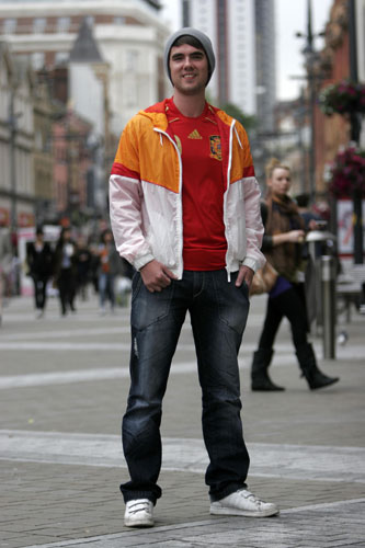 Men in bright colours: Adam McLoughlin