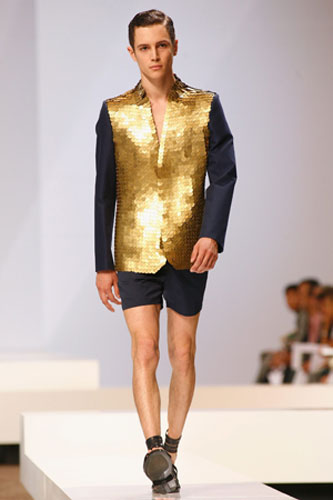 Menswear gallery: A model wears Hugo Boss