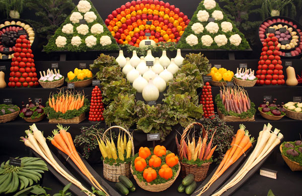 Tatton Park flower show: A display of garden vegetables