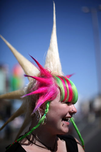 Punk fashion at Rebellion: Neon and piercings