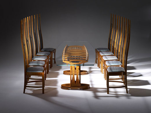 Craftsmanship exhibition: Dining table and chairs