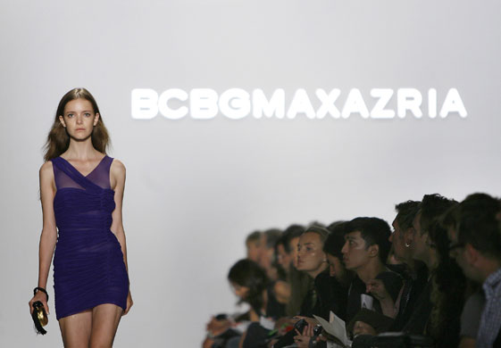 New york fashion week: A model wears BCBGMAXAZARIA