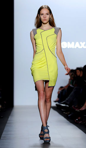 New york fashion week: A model wears BCBGMAXAZRIA 