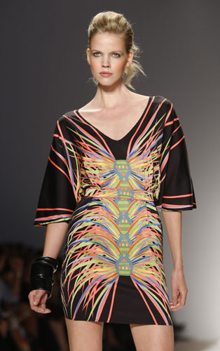 New york fashion week: A model wears Mara Hoffman