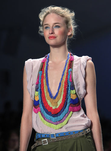 New York fashion: A model wears Nanette Lepore 