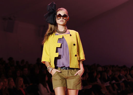 New York fashion: A model wears Milly 