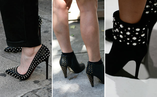 Studded boots at New York fashion week