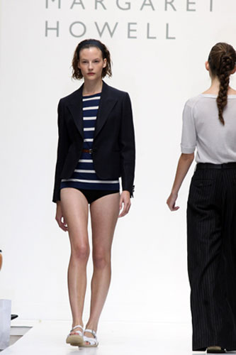 LFW weekend roundup: A model wears Margaret Howell 