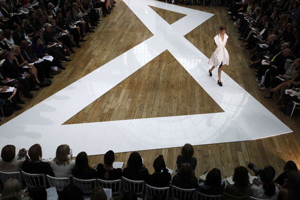 LFW weekend roundup: A model wears Nicole Farhi