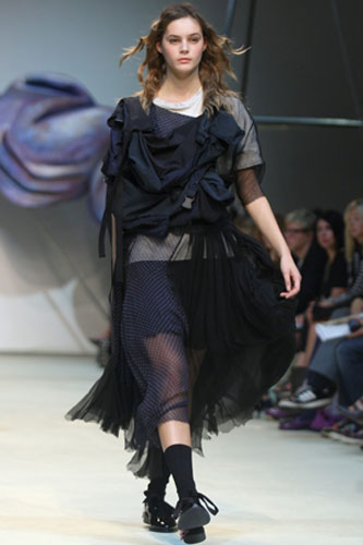 Monday LFW: A model wears Meadham Kirchhoff