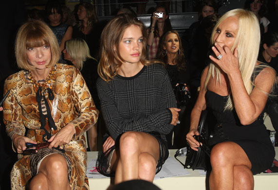 Monday LFW: Anna Wintour, Natalia Vodianova and Donatella Versace at Christopher Kane