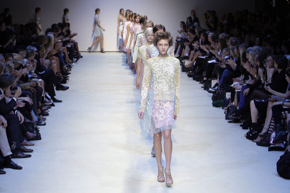 Monday LFW: Models wear Christopher Kane at London fashion week