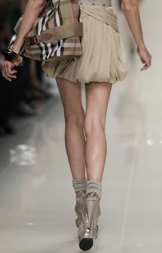 Burberry: A model wears Burberry