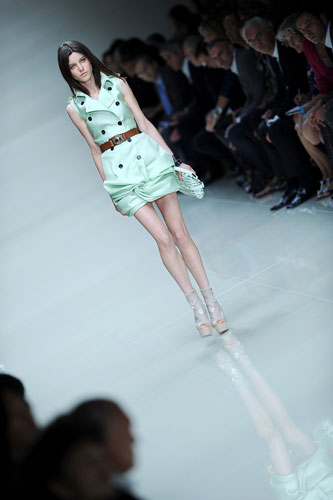Burberry: A model wears Burberry