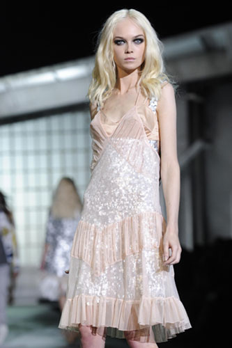 Milan Thursday shows: A model wears Just Cavalli