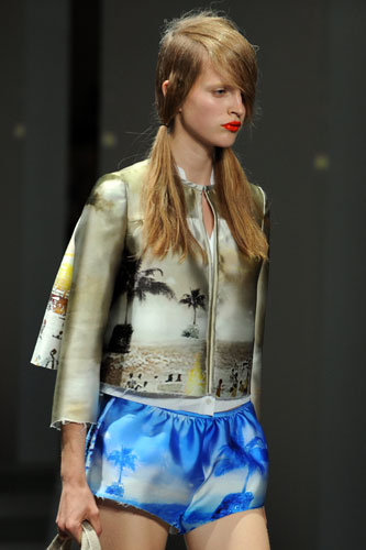 MFW Thursday shows: A model wears Prada