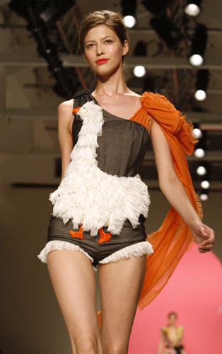 MFW Thursday shows: A model wears Moschino Cheap and Chic