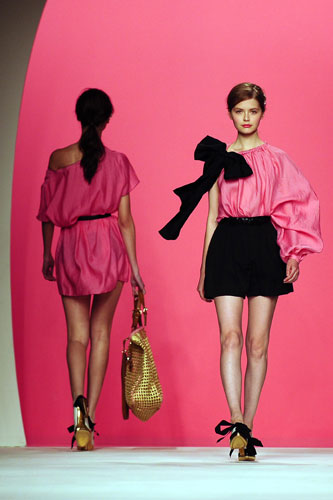 MFW Thursday shows: A model wears Moschino Cheap and Chic