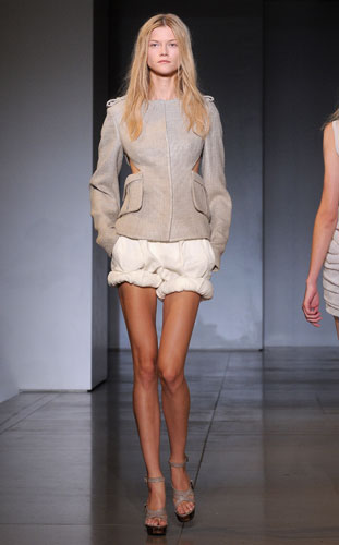 Observer fashion: A model wears Jil Sander 