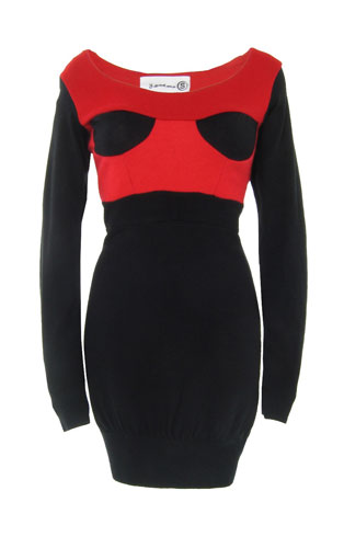 Ethical fashion: Goodone bodycon dress in red and black