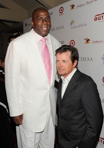 Short men: Michael J. Fox and Magic Johnson attend HollyRod Foundation event