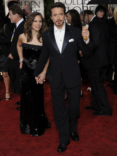 Golden Globes fashion: Robert Downey Jr and his wife Susan
