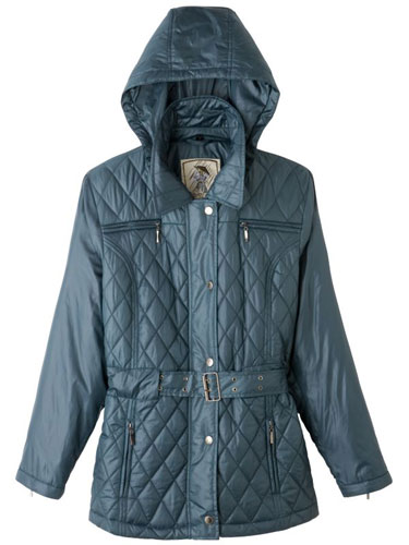 Padded jackets: Teal quilted jacket